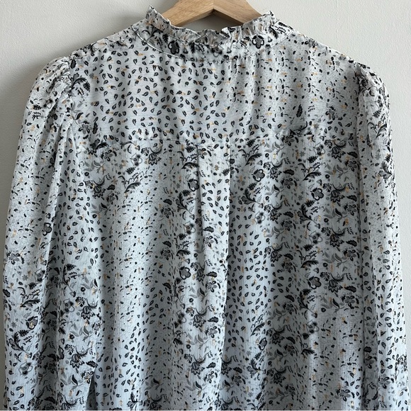 Maison d’ Amelie Paris Tie Neck Balloon Sleeve Blouse - Picture 8 of 10